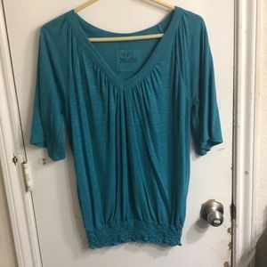 Mudd teal blouse size large